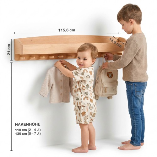 Montessori Garderobe - Größenvergleich Kinder